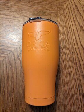 ORCA Chaser 27 oz Insulated Tumbler Matte Orange Stainless Steel Travel Mug NWOT